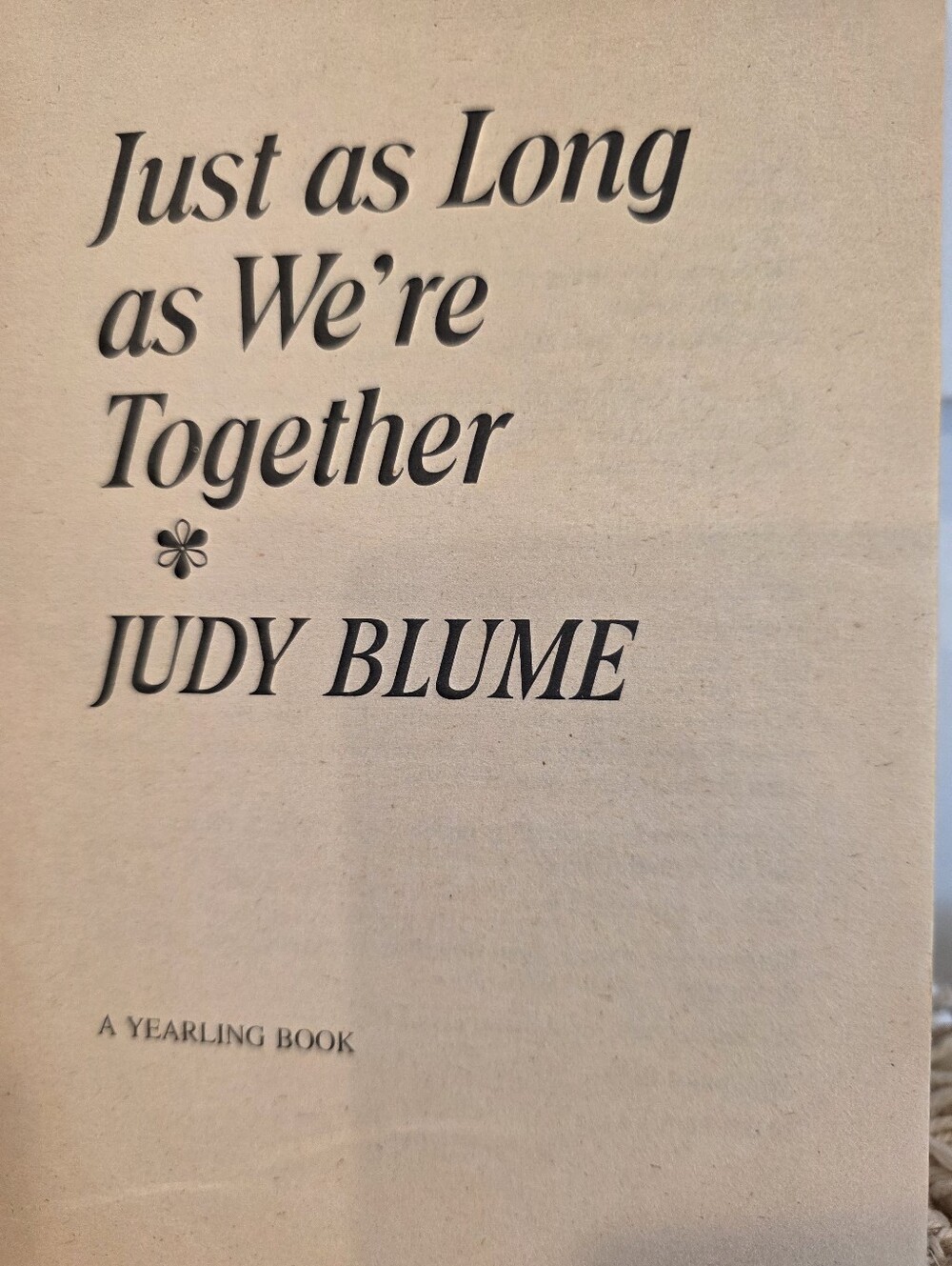 Judy Blume "Just As Long As We're Together" Vintage 1988 Paperback Book - Picture 4 of 8